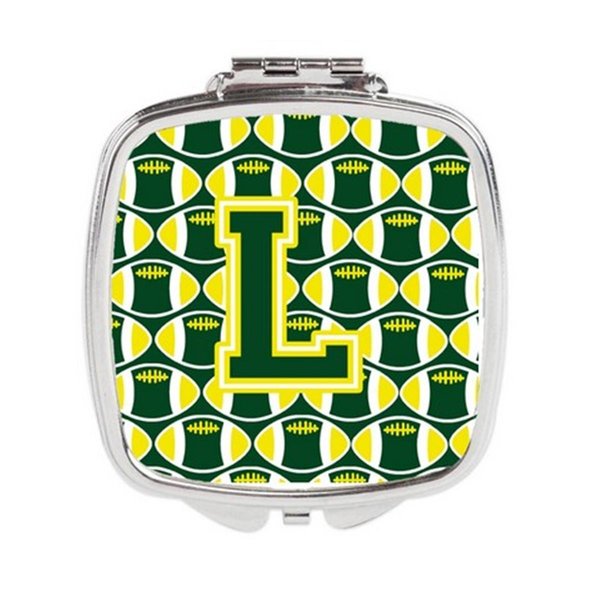 Carolines Treasures Letter L Football Green and Yellow Compact Mirror CJ1075-LSCM